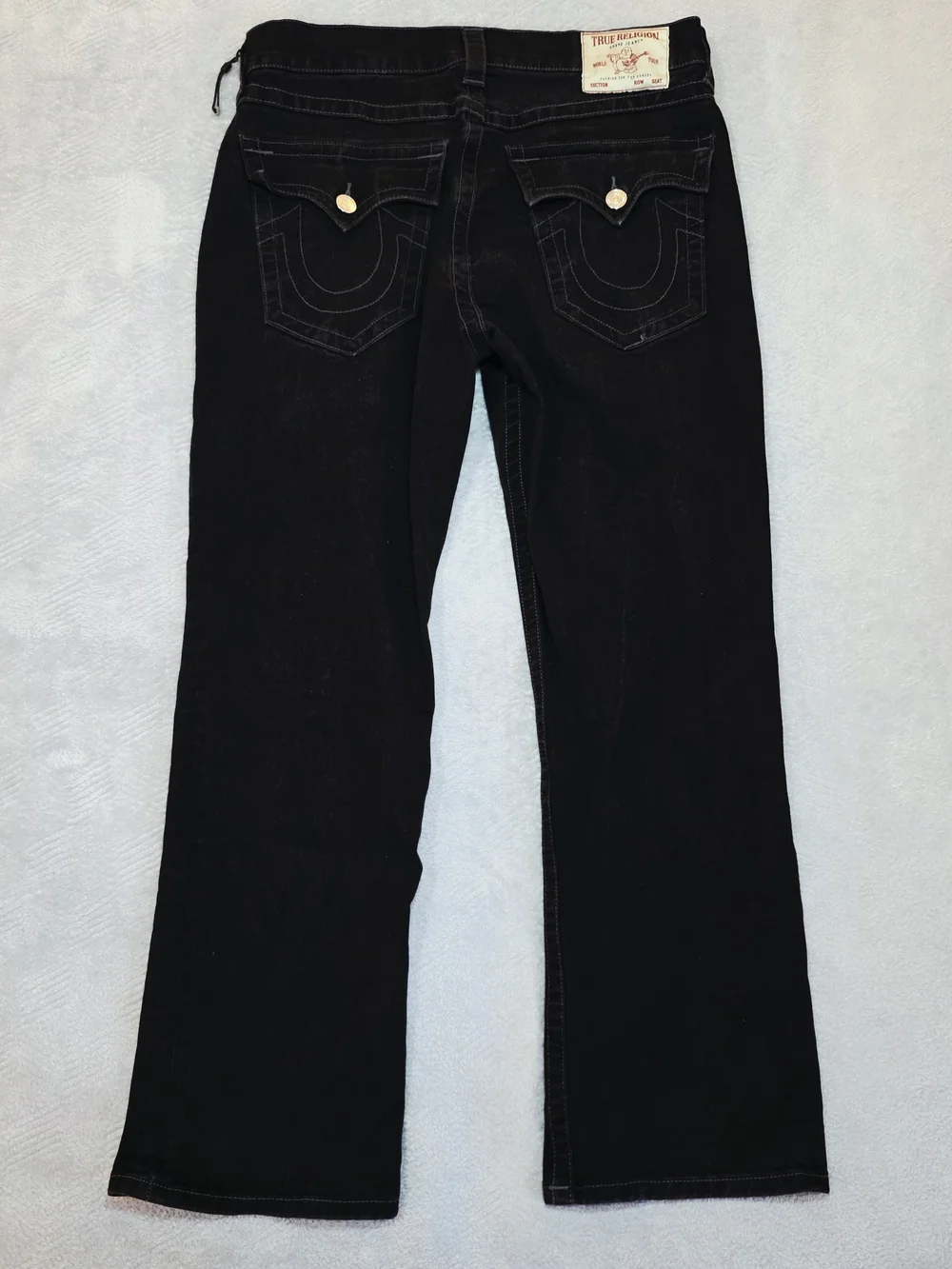 True Religion Ricky Relaxed Straight Black Jeans 32